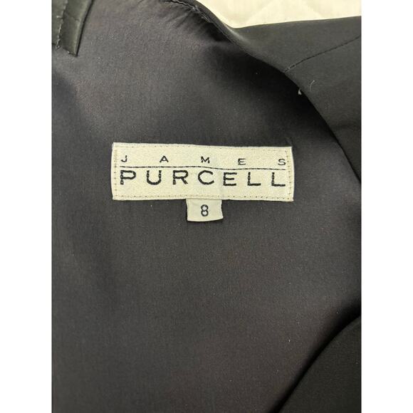 Vintage Sz 8 James Purcell Silk Black Mini 90's Formal Cocktail Event Dress - Picture 3 of 9